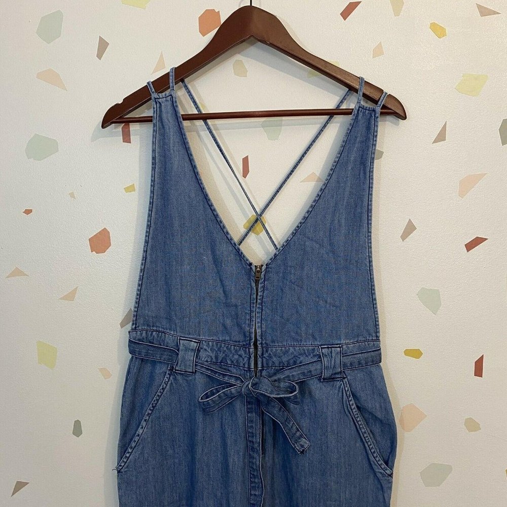Free People Clara Chambray Wide Leg Jumpsuit - Picture 2 of 7